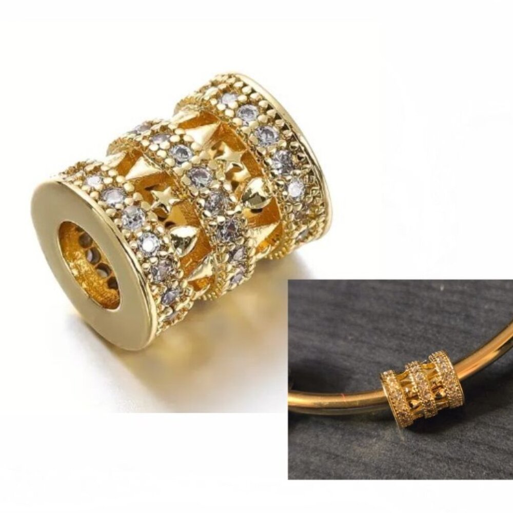 Gold Bead Charm For Pandora Bracelet